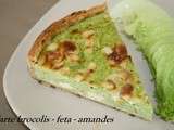 Tarte brocolis - feta - amandes