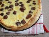 Tarte oignons-jambon-champignons