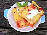 Carreaux de polenta aux poivrons, basilic et chèvre