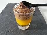 Verrine bicolore : mangue et chocolat