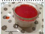 Blanc-manger au lait d'amande et coulis de fruit rouge