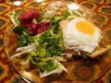 Croque madame au four et sa salade