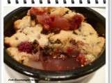 Crumble poires/framboises/chocolat