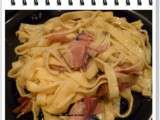 ﻿Tagliatelles au jambon cru et Roquefort