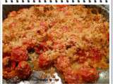 Tomates cerise rôties en crumble