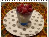 Verrine de riz au lait aux framboises et à la vanille