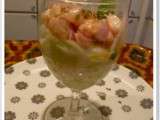 Verrines de concombre aux crevettes