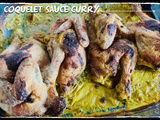 Coquelet en crapaudine au four, sauce curry