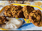 Galettes de pois chiche et courgettes aux épices et sauce citron, cuisson au air fryer ou au four