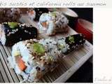 Makis sushis et california rolls au saumon