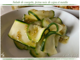 Pesto ou pistou de noix de cajou et menthe, recette de tagliatelles de courgettes en salade