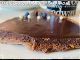 Tarte, pâte sucrée chocolat, praliné grué de cacao et cardamome, ganache chocolat