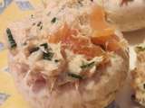 Champignons farcis aux RILlETES de saumon