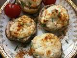 Champignons farcis-fromage frais-crevettes