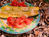 Courgettes grillées-parmesan-tomates marinées
