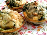 Muffins-brownies épinards-noix-feta