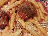 Penne aux boulettes de viande