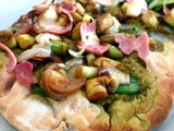 Pinsa pesto-poireaux