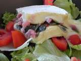 Camembert surprise aux graines de courge, lardon et miel