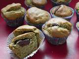 Muffins à la pistache avec son coeur fondant au chocolat