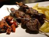 Brochettes de Boeuf Mariné au Vin Rouge