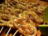 Brochettes de Calamars Grillés au Citron Vert