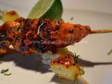 Brochettes de Dinde au Curry Rouge et Ananas