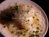 Carpaccio De Radis Blanc Ciboulette Et Vinaigre De Xérès