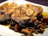 Jarrets De Porc À La Bière Sur Lentilles Aux Chanterelles