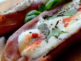 Toasts Au Jambon d'Italie, Mozzarella & Basilic