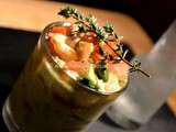 Verrine de Crevettes-Avocat-Wasabi-Vodka