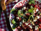 Salade de betterave orangée et petit épeautre au fromage de chèvre