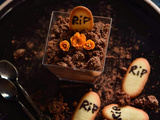 Tiramisu version pierre tombale pour Halloween