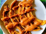 Bananes au four avec sauce au beurre d'arachides et érable