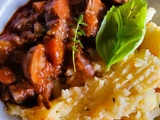 Bourguignon d'aubergines et champignons