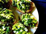 Bruschetta de petits pois et menthe