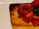 Bruschetta sur tofu grillé