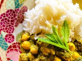Chana palak { cari de pois chiches aux épinards }