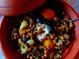 Tajine de rhubarbe, pois chiches,