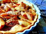 Tarte aux pommes, beurre de pommes et noisettes