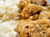 Tempeh en sauce crémeuse aux champignons