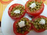 Tomates et petits pois en entrée