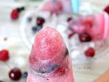 Popsicles à la Framboise, Myrtille, Cerise (Glace à l'eau fruits rouges)