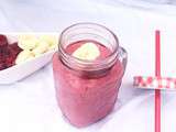 Smoothie Banane Framboises, lait d'amande et Sucre de Coco (sans lactose)