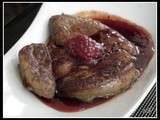 Foie gras poêlé gastrique de framboises