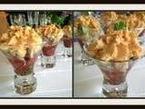 Verrine de tomates avocat mousse au basilic