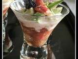 Verrine de tomates noire de crimée crabe avocat