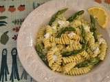 Fusilli à la crème d'asperge et au chèvre frais