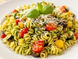 Fusilli au pesto & légumes grillés : explosion de couleurs