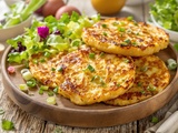 Galettes de pommes de terre & oignon nouveau : légères, gourmandes et irrésistibles